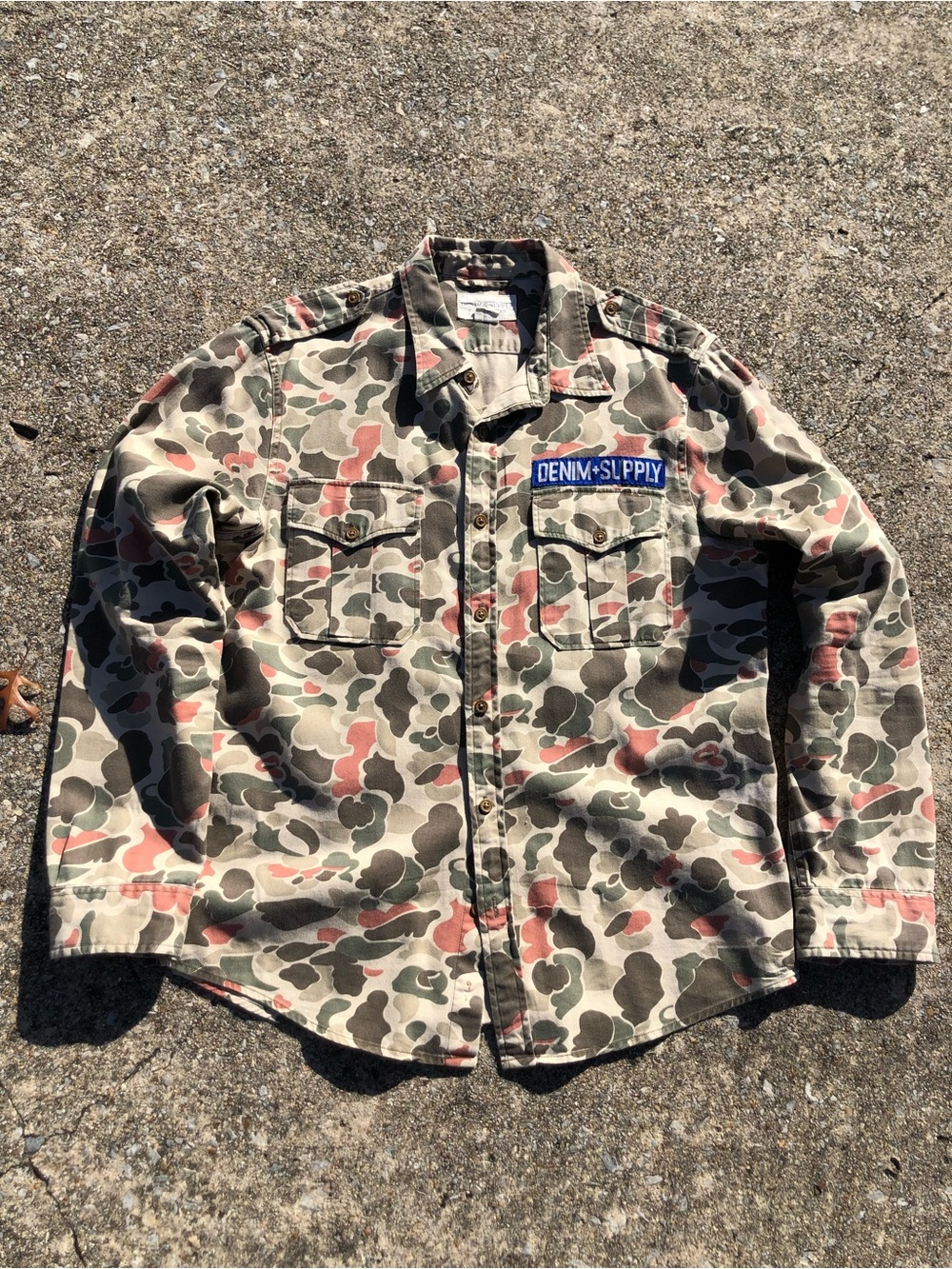 Ralph Lauren DENIM SUPPLY Duck Camo “6” Back Patch Heavy Cotton Shirt (SZ L)